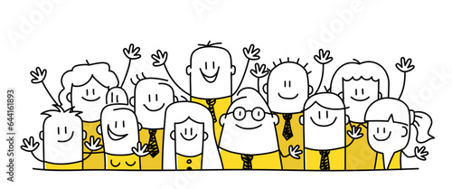 Happy people celebrating win