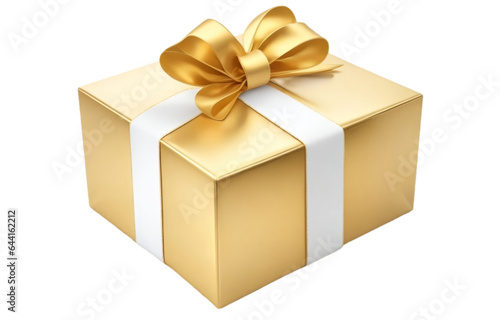 golden gift box , birthday golden gift box PNG, Christmas gift box PNG , ai generative image 