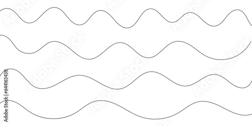 Abstract wavy curved lines background. Abstract seamless pattern with lines background. Vector border wavy design element.