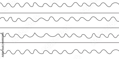 Abstract wave lines background. Set of many waves lines background. Abstract horizontal wavy curve lines background.