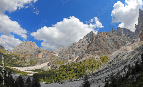 VENEGIA VALLEY in the Alps below the Italian Dolomites mountains in Italy