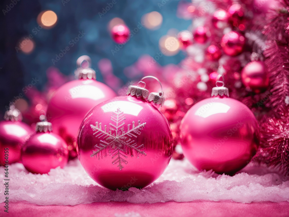pink christmas balls ornaments with snowflakes pink christmas balls ornaments with snowflakes