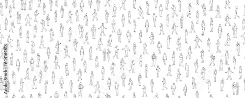 Big people crowd on white background.