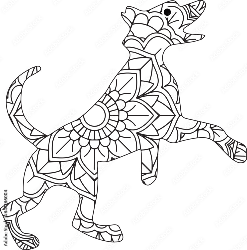 Dog Animal Mandala Coloring page Dog Animal Mandala Coloring page