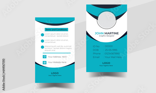 Modern and simple id card design.Creative Corporate Business identity card for your company  Employees ID card design template.
