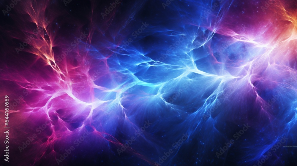 Abstract colorful lightning fractal black background