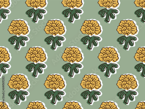 INDIAN BLOCK FLORAL ALL OVER PRINT SEAMLESS PATTERN VECTOR ILLUSTRATION