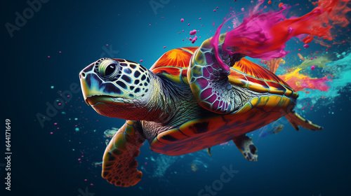 green sea turtle swimming © Saad