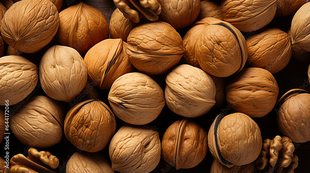 Walnut background. Generative Ai Walnut background. Generative Ai