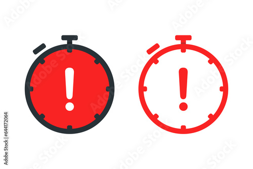 Stopwatch warning icon. Illustration vector