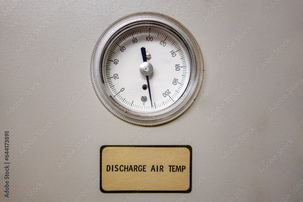 Discharge Air Temp dial part of an old building HVAC System Discharge Air Temp dial part of an old building HVAC System