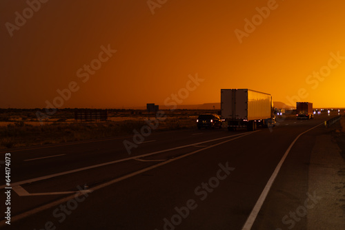 Fototapeta Naklejka Na Ścianę i Meble -  sunset over the highway