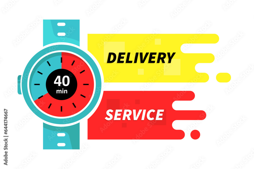Fast delivery service stopwatch vector illustration.