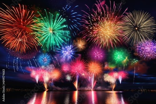 An impressive happy new year fireworks.