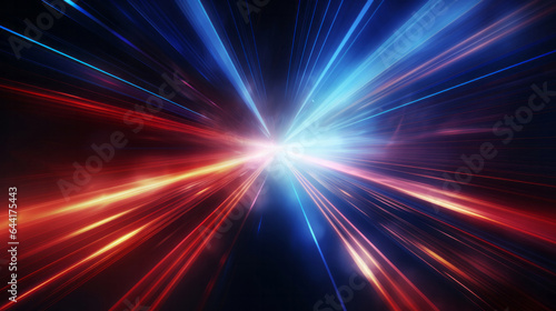Futuristic speed motion with blue and red rays of light abstract background © ReneLa/Peopleimages - AI