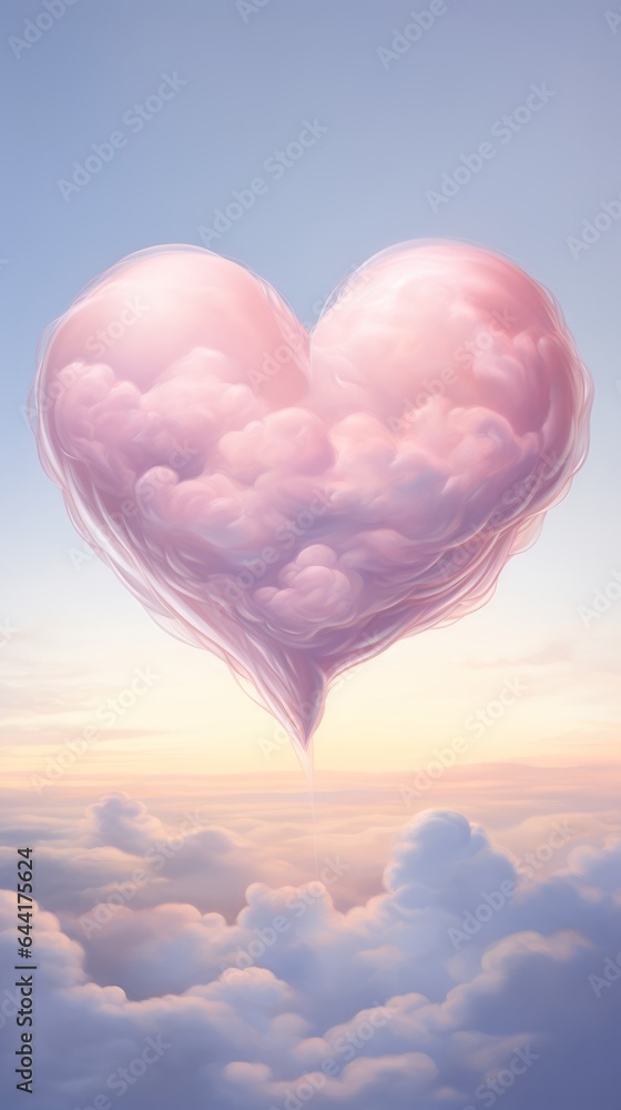 A heart-shaped cloud floating in the sky A heart-shaped cloud floating in the sky