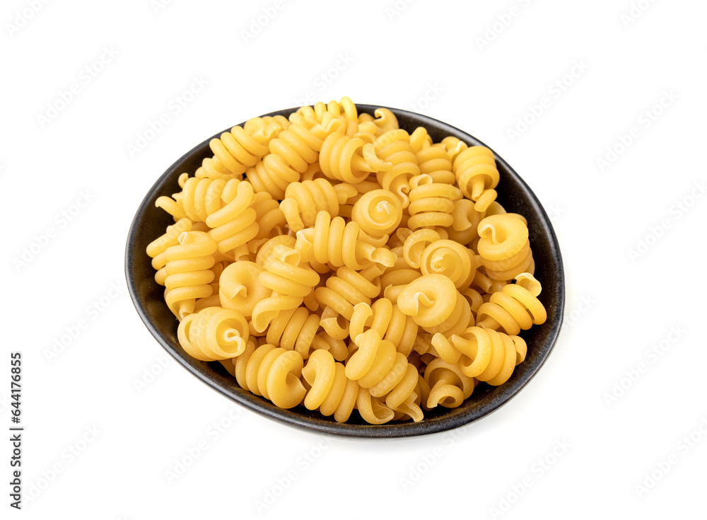 Raw Trottole Pasta, Dry Vesuvio Macaroni, Italian funghetto, Raw Noodle Raw Trottole Pasta, Dry Vesuvio Macaroni, Italian funghetto, Raw Noodle