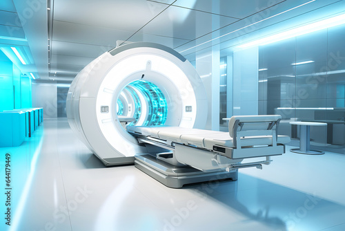Medical Science Hospital interior with MRI (nuclear magnetic resonance imaging)