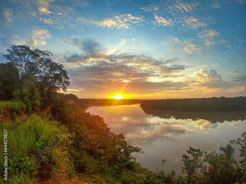 Sunset in the jungle of Puerto Maldonado