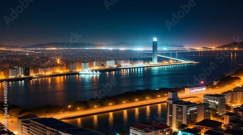 night view of the bosphorus bridge city © adryan