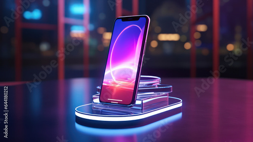 Obraz na płótnie Futuristic Smart Cellphone, Generative AI w salonie