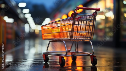 supermarket shopping cart on the street