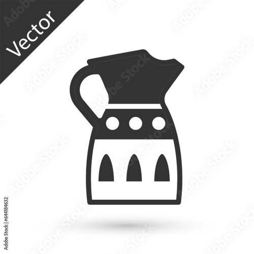 Grey Sangria pitcher icon isolated on white background. Traditional spanish drink. Vector
