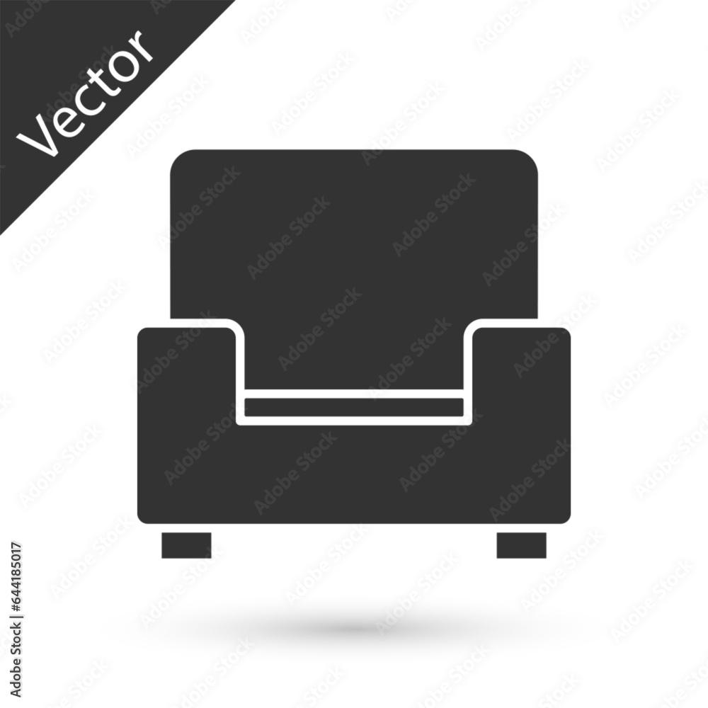 Grey Armchair icon isolated on white background. Vector Grey Armchair icon isolated on white background. Vector
