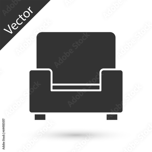 Grey Armchair icon isolated on white background. Vector © vector_v