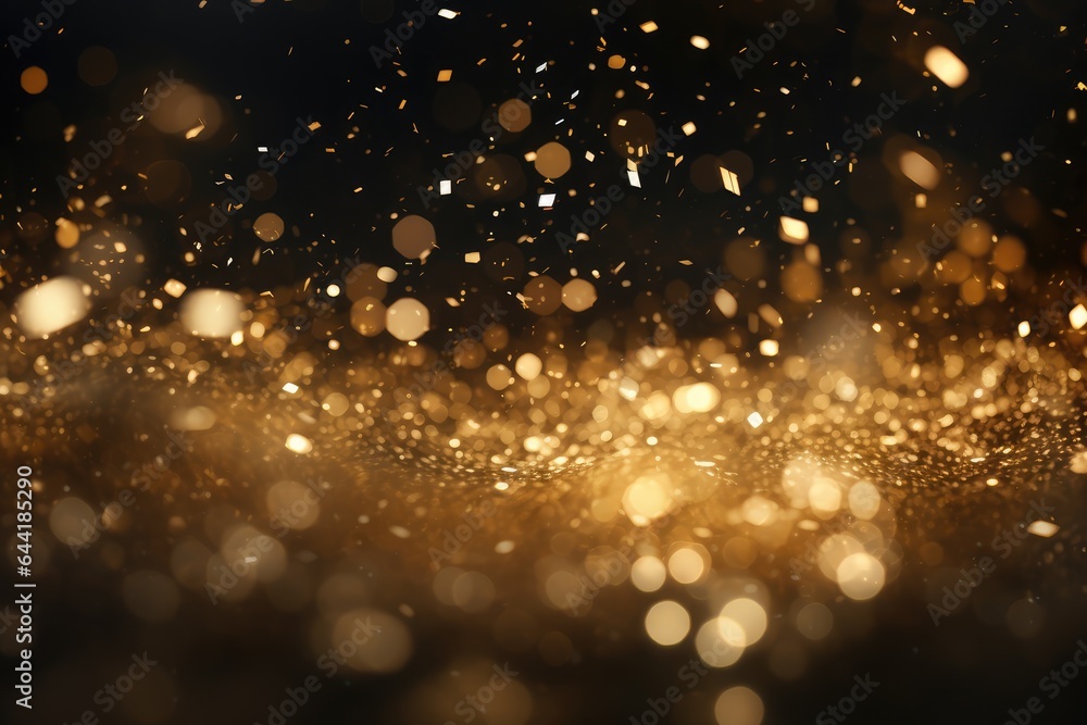 Glittering Gold dust particles floating - Luxurious Shimmer - ideal for Overlay - AI Generated