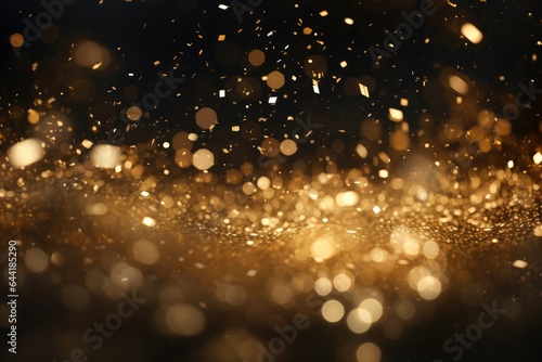 Glittering Gold dust particles floating - Luxurious Shimmer - ideal for Overlay - AI Generated