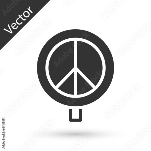 Grey Peace icon isolated on white background. Hippie symbol of peace. Vector