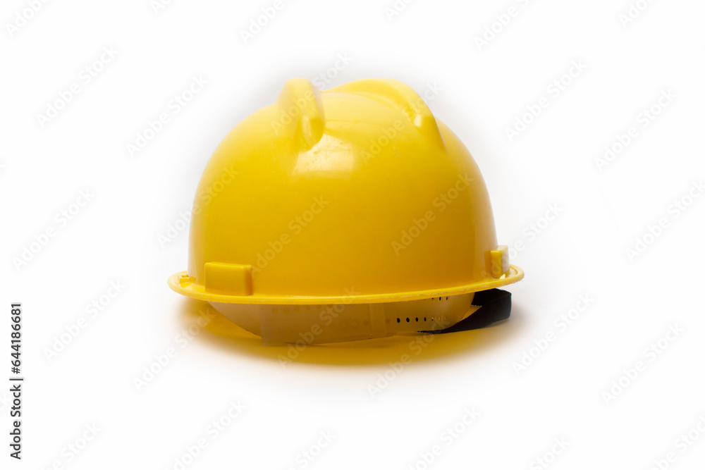 Fototapeta premium yellow savety helmet isolated on white background