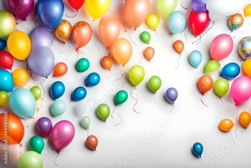 colorful balloons isolated on white background