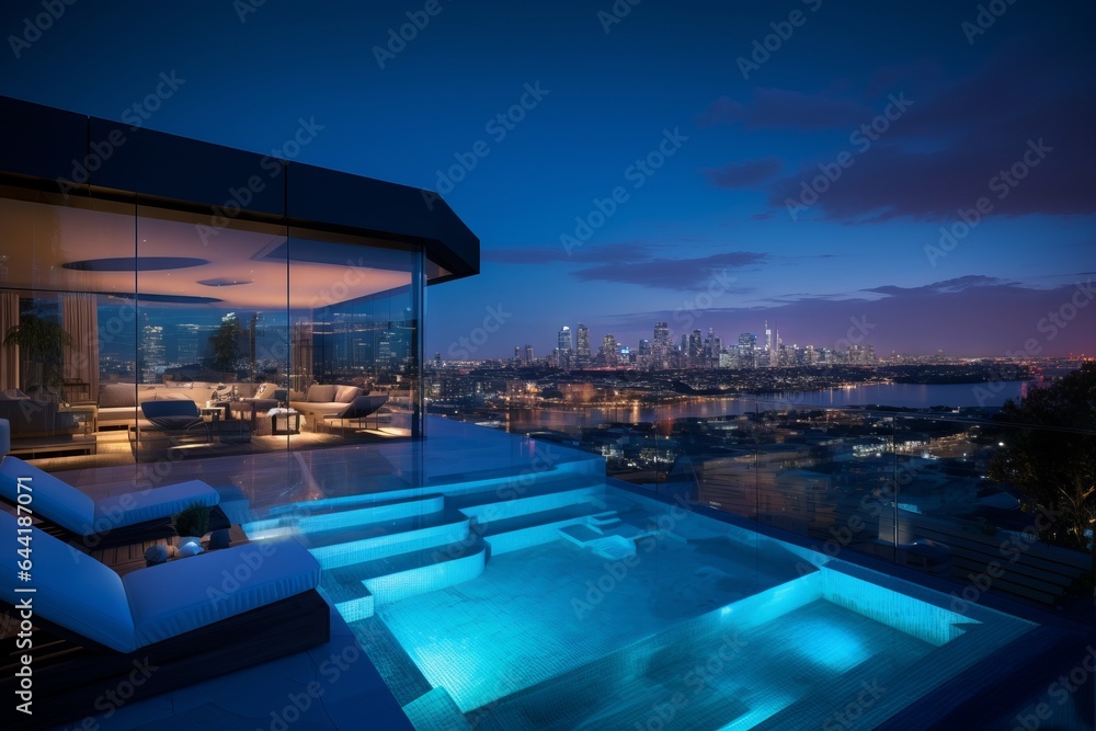 Luxury Penthouse with Rooftop Pool - AI Generated