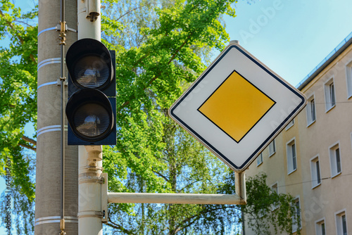 View of traffic lights with...