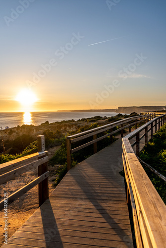 Fototapeta Naklejka Na Ścianę i Meble -  railway bridge at sunset Ponta da Piedade Lagos Algarve Portugal