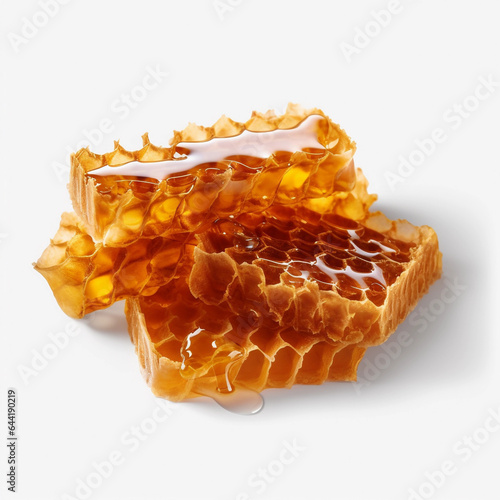The Golden of Honeycomb on white background