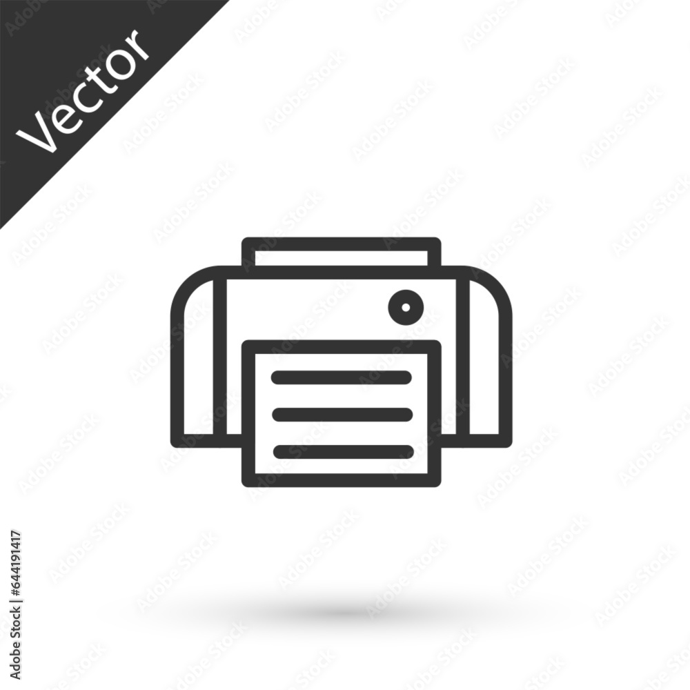 Grey Printer icon isolated on white background. Vector Grey Printer icon isolated on white background. Vector