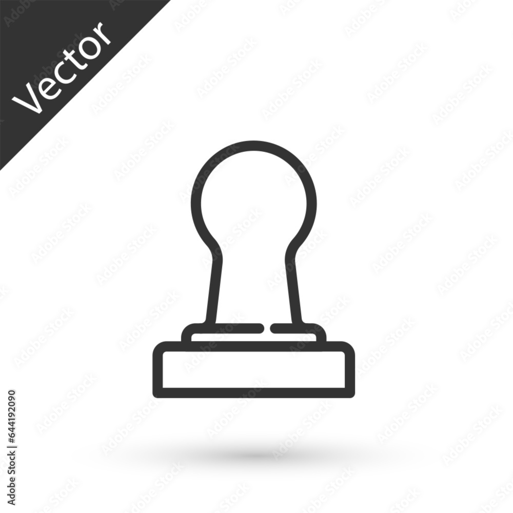 Grey line Coffee tamper icon isolated on white background. Vector Grey line Coffee tamper icon isolated on white background. Vector