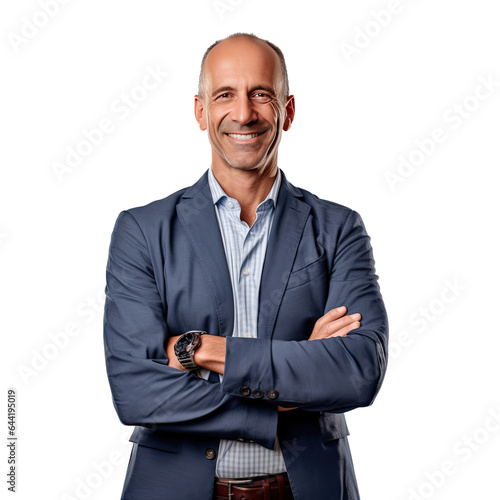 Professional worker portrait illustration with transparent background, PNG, by Generative AI