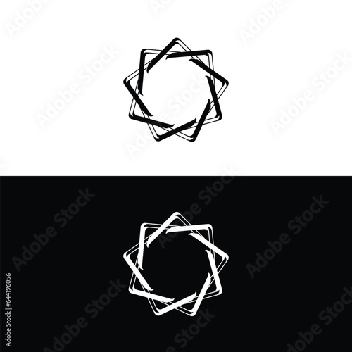 Black and white circle vector logo template design