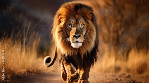 A breathtaking shot of a lion in his natural habitat, showcasing his majestic beauty and strength.