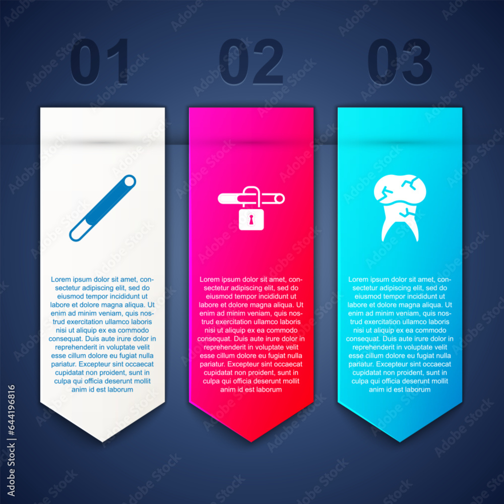 Set Cigarette, No smoking and Tooth with caries. Business infographic template. Vector Set Cigarette, No smoking and Tooth with caries. Business infographic template. Vector