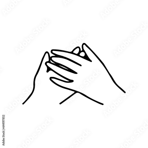 vector illustration of shaking hands outline
