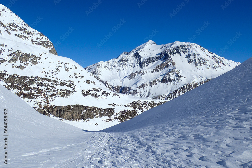 Obraz premium winter landscape of the famous Swiss resort.