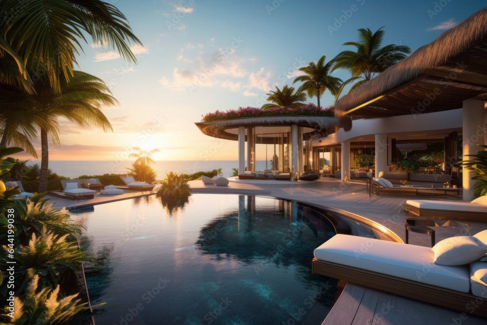 Luxury Villa with Gorgeous Outdoor Pool - AI Generated