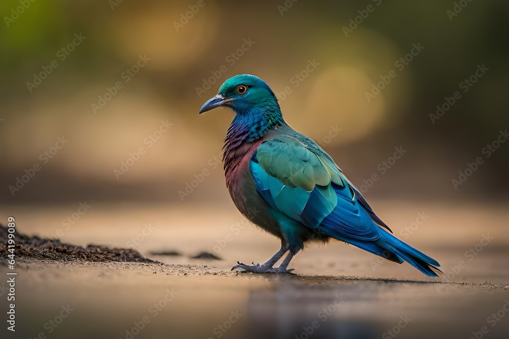 Fototapeta premium lilac breasted roller on ground