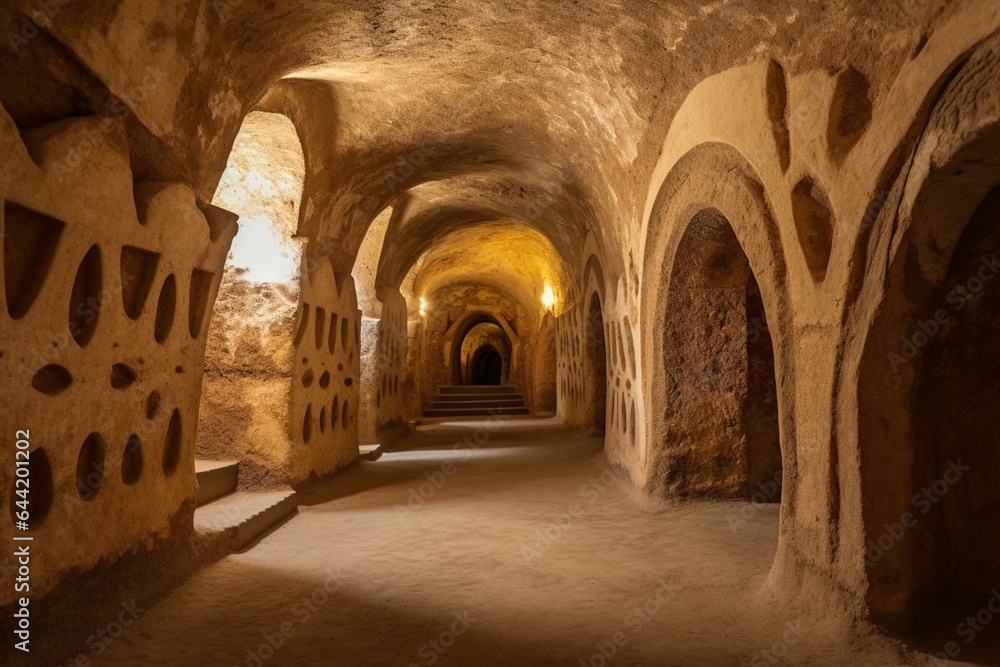 An ancient tomb located in the Beit Guvrin cave complex of Sidon, known for its architectural beauty and historical significance. Generative AI