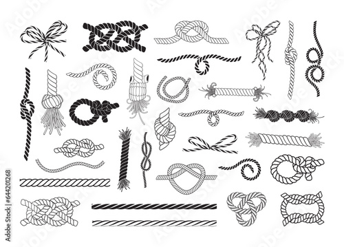 Rope vector bundle, Rope clipart, Rope silhouette.